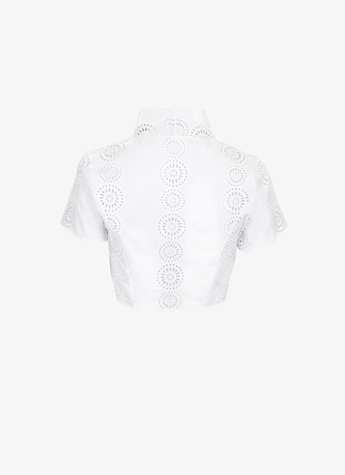 Tied broderie anglaise poplin top ALAÏA  TIED BRODERIE ANGLAISE POPLIN TOP